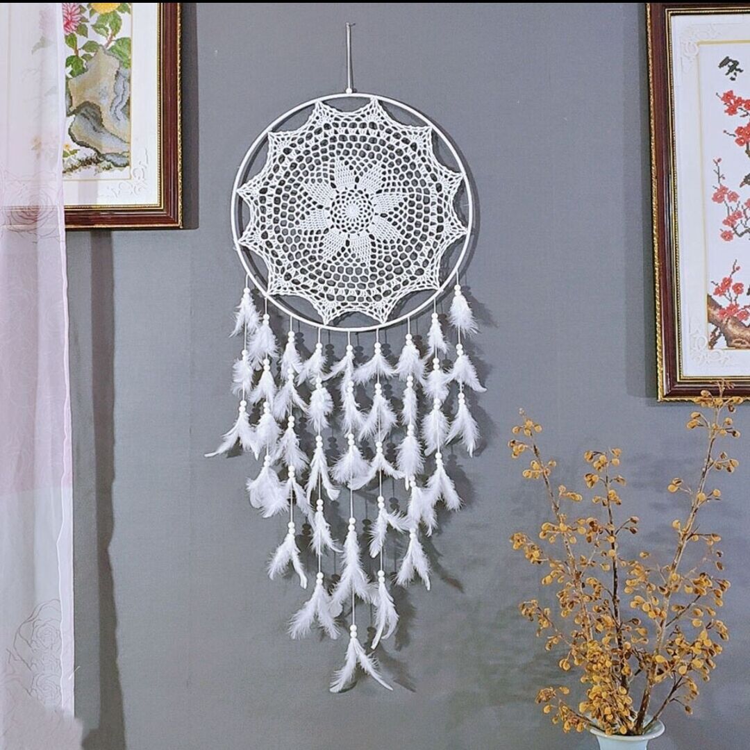 Wholesale Cotton Large Dream Catcher Feather Charm Pendant